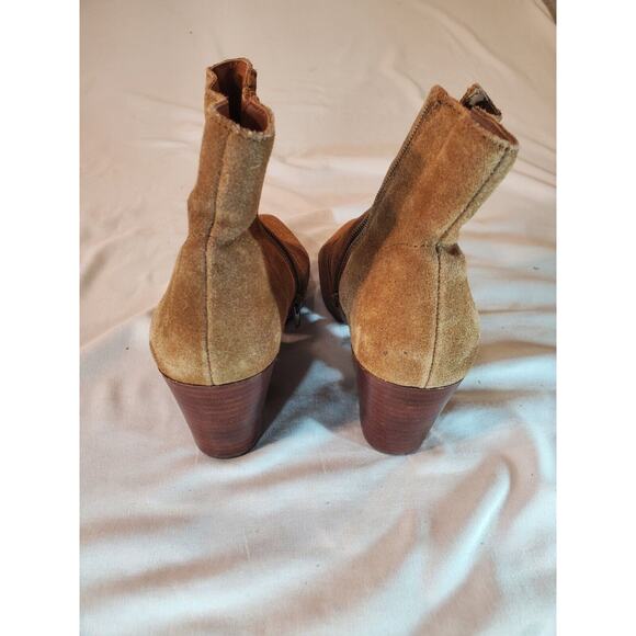 Chelsea & Violet Women’s Jane Suede Side Zip Ankle Boots Pointed Brown Size 6.5M - Picture 4 of 13